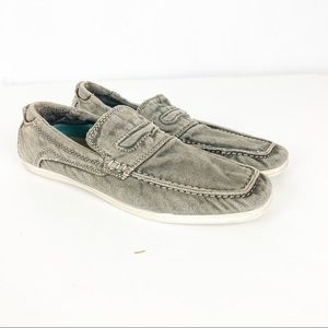 Dryfive men’s acid wash denim look slip on loafers